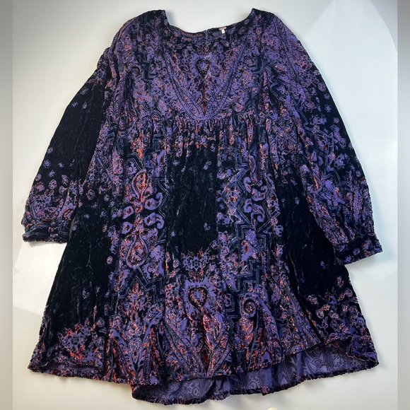 Free People Mirror Mirror Velvet Mini Dress S61-34 - Picture 3 of 6
